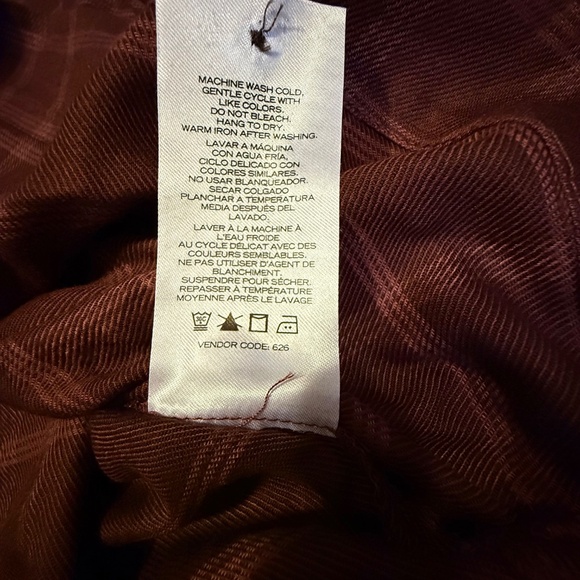 Wrangler Plaid Peasant Blouse Brown Size M NWT - Picture 13 of 13